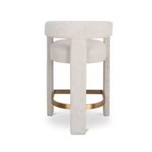 Beige 65cm Bar Stool with Gold Footrest