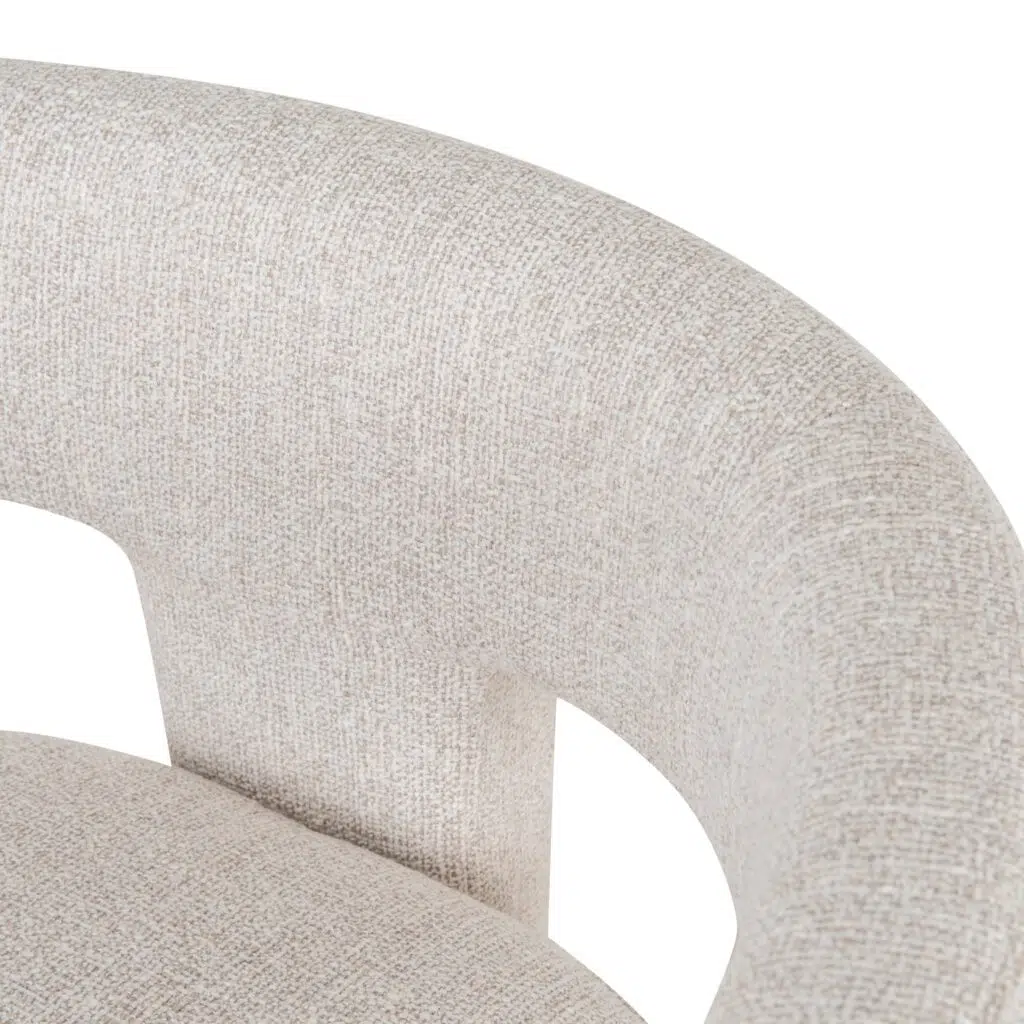 Beige 65cm Bar Stool with Gold Footrest