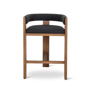 Isla Brown ELM Bar Stool, sleek black design, ergonomic, durable for modern spaces.