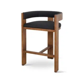 Isla Brown ELM Bar Stool, black, modern design, ergonomic, durable elm construction, versatile for any space.