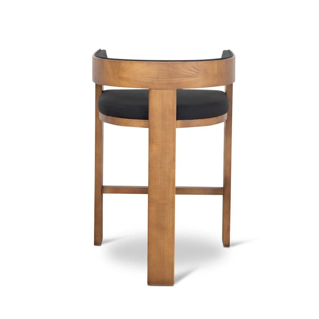 Isla Brown ELM Bar Stool in Black, Modern Design