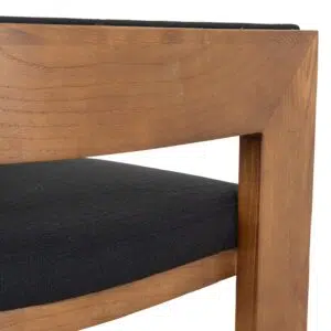 Isla Brown ELM Bar Stool, sleek black design, ergonomic seat, solid elm construction, modern elegance