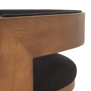 Isla Brown ELM Bar Stool, sleek black design, ergonomic, durable for modern spaces.