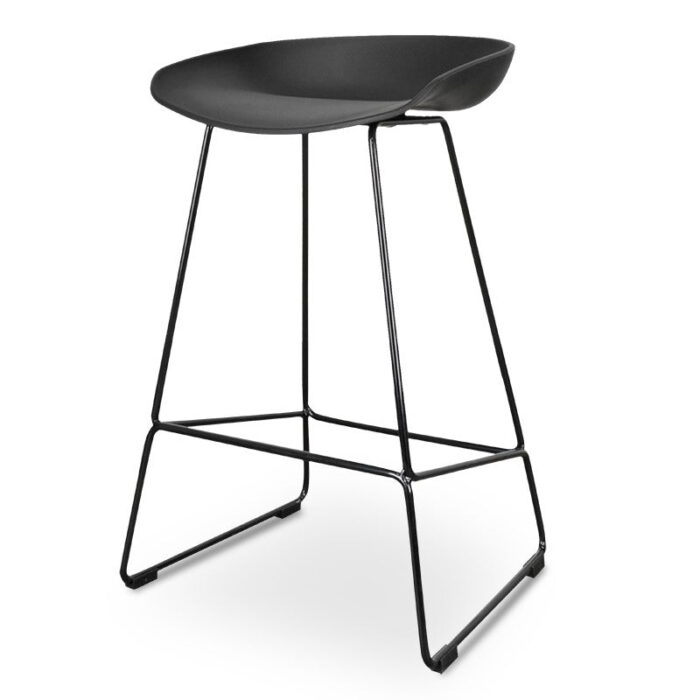 Savannah 65cm Bar Stool Black Modern Minimalist Design