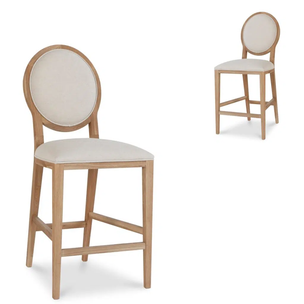 Luna Bar Stool 65cm Light Beige Set 2 Modern Design Durable Comfortable