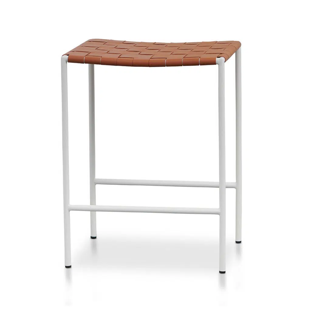 Lys White Bar Stools Tan Set Modern Kitchen Seating