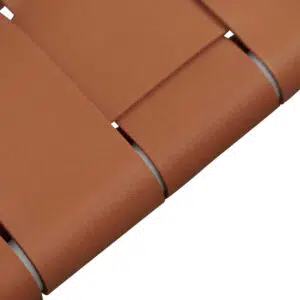 Lys white frame bar stools with tan leather seats