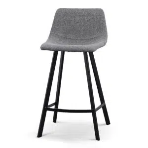 Isla Bar Stool Set 2 Modern Charcoal 65cm Seat Comfort Foam Stable Legs