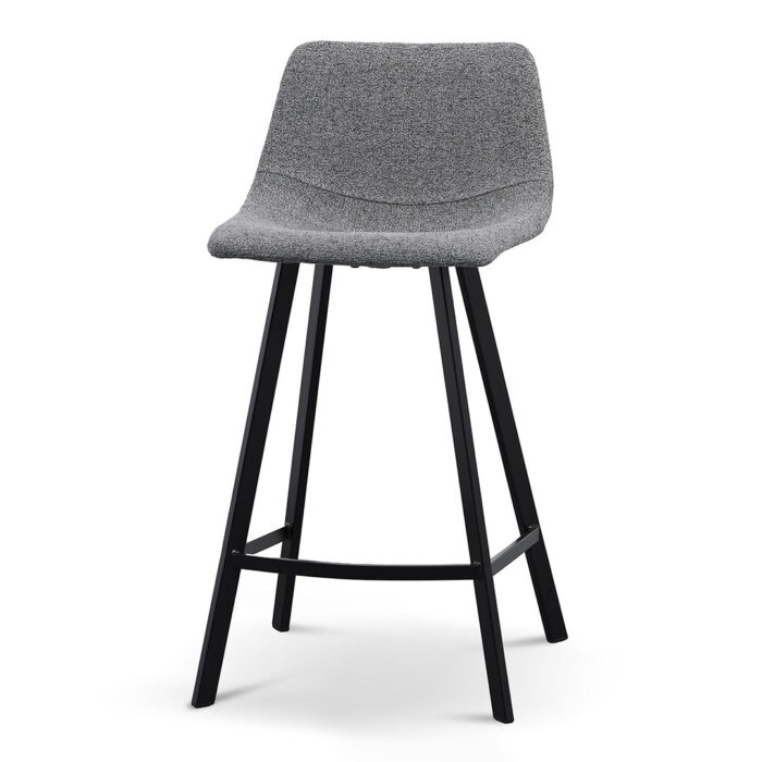 Isla Bar Stool Set 2 Modern Charcoal 65cm Seat Comfort Foam Stable Legs