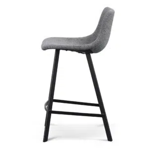 Isla Bar Stool Set Modern 65cm Charcoal Fabric Sturdy Legs