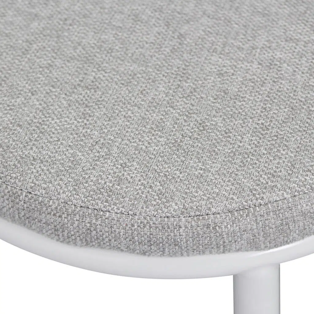 Modern 63cm Grey Fabric Bar Stool Set Robust Steel Frame Compact Comfortable