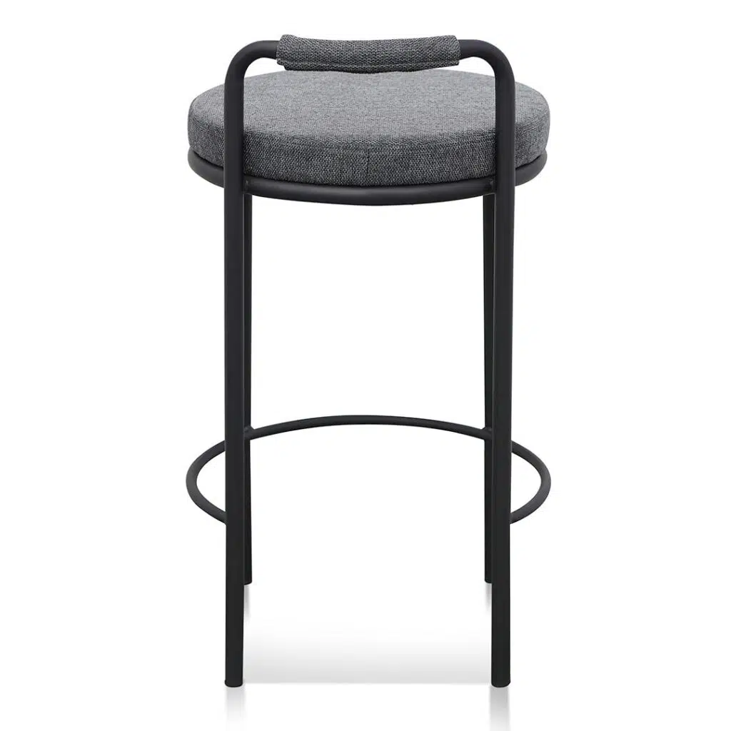Charcoal Grey 65cm Bar Stool Set, modern design, durable steel frame, comfortable foam seat, easy assembly, pack of 2