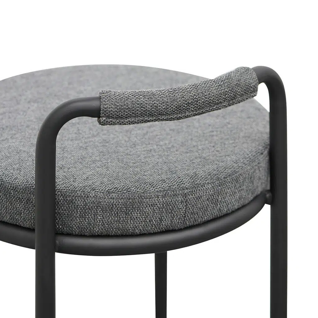 Charcoal Grey 65cm Bar Stool Set, sleek design, durable steel frame, foam-padded seat and backrest, ideal for homes and cafes.