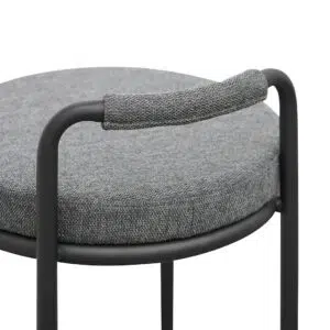 Charcoal Grey 65cm Bar Stool Set, sleek design, durable steel frame, foam-padded seat and backrest, ideal for homes and cafes.