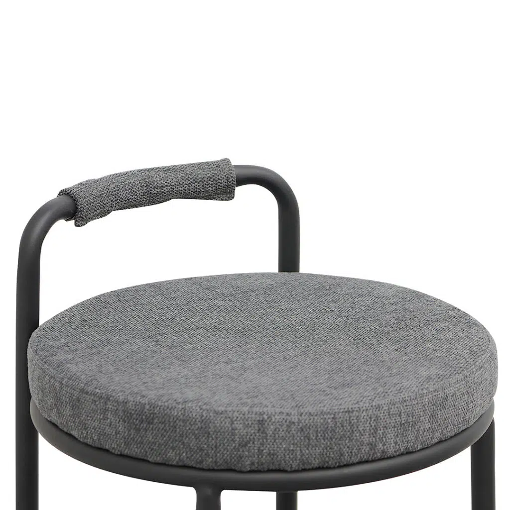 Charcoal Grey 65cm Bar Stool Set, modern design, durable steel frame, comfortable foam seat, easy assembly.