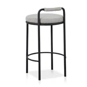 Seabrook 65cm Bar Stool Set, Coastal Grey, Durable Steel Frame, Comfortable Seat