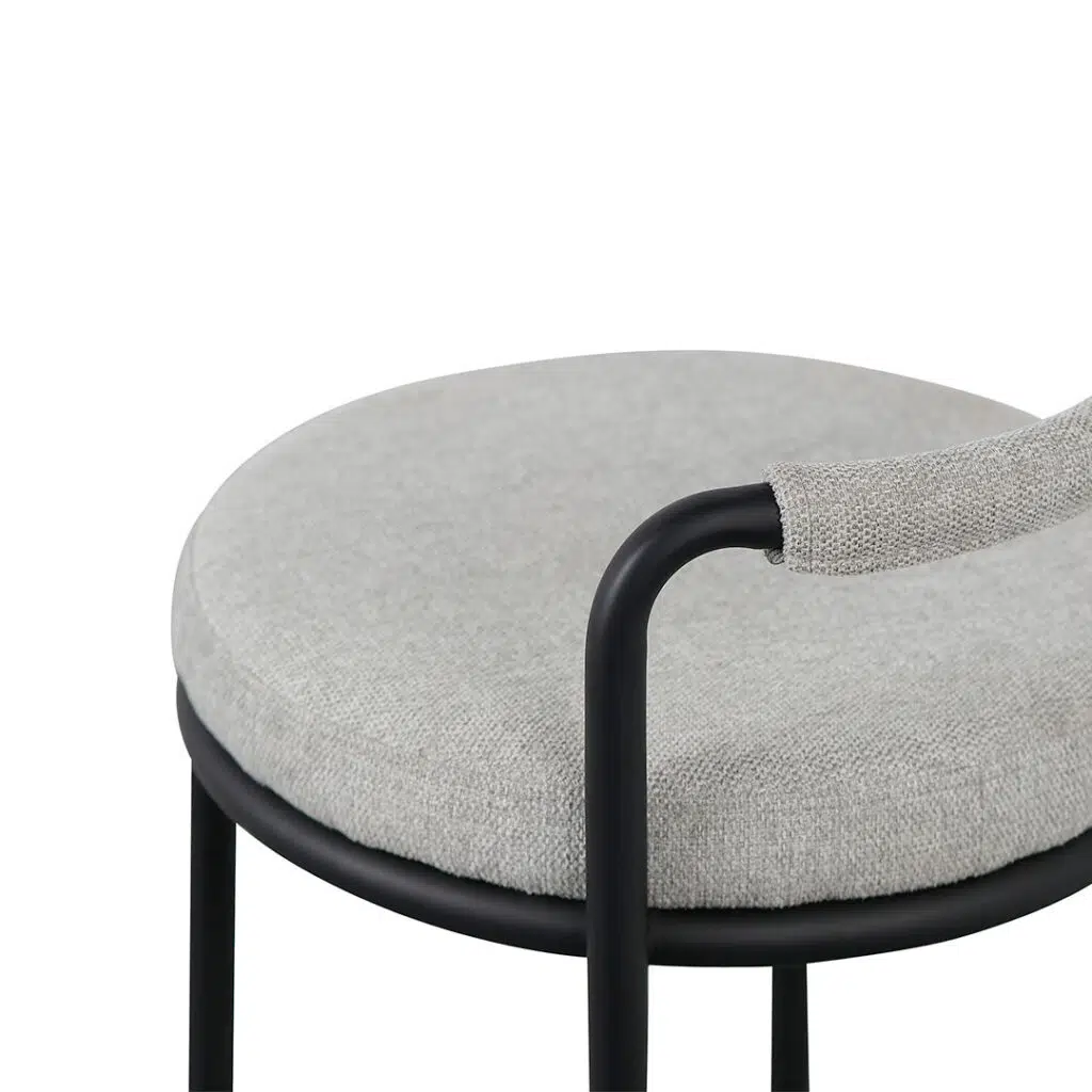 Seabrook 65cm Bar Stool Set, Coastal Grey, Durable Steel Frame, Foam Seat, Easy Assembly