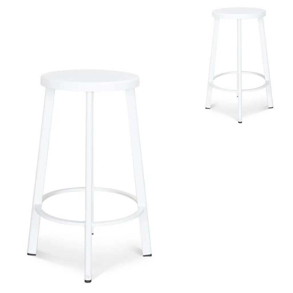 Bryn White Timber Bar Stools Set of 2 Modern Design