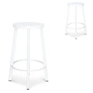 Bryn White Timber Bar Stools Set of 2 Modern Design