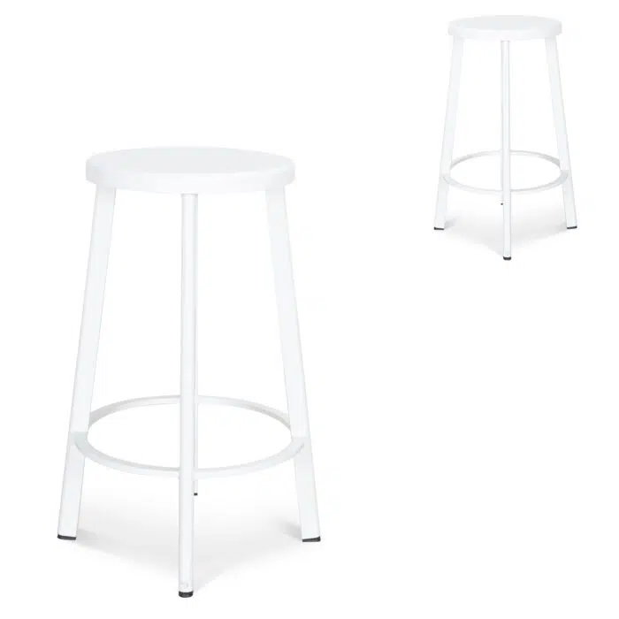Bryn Timber Bar Stool _ White (Set of 2)