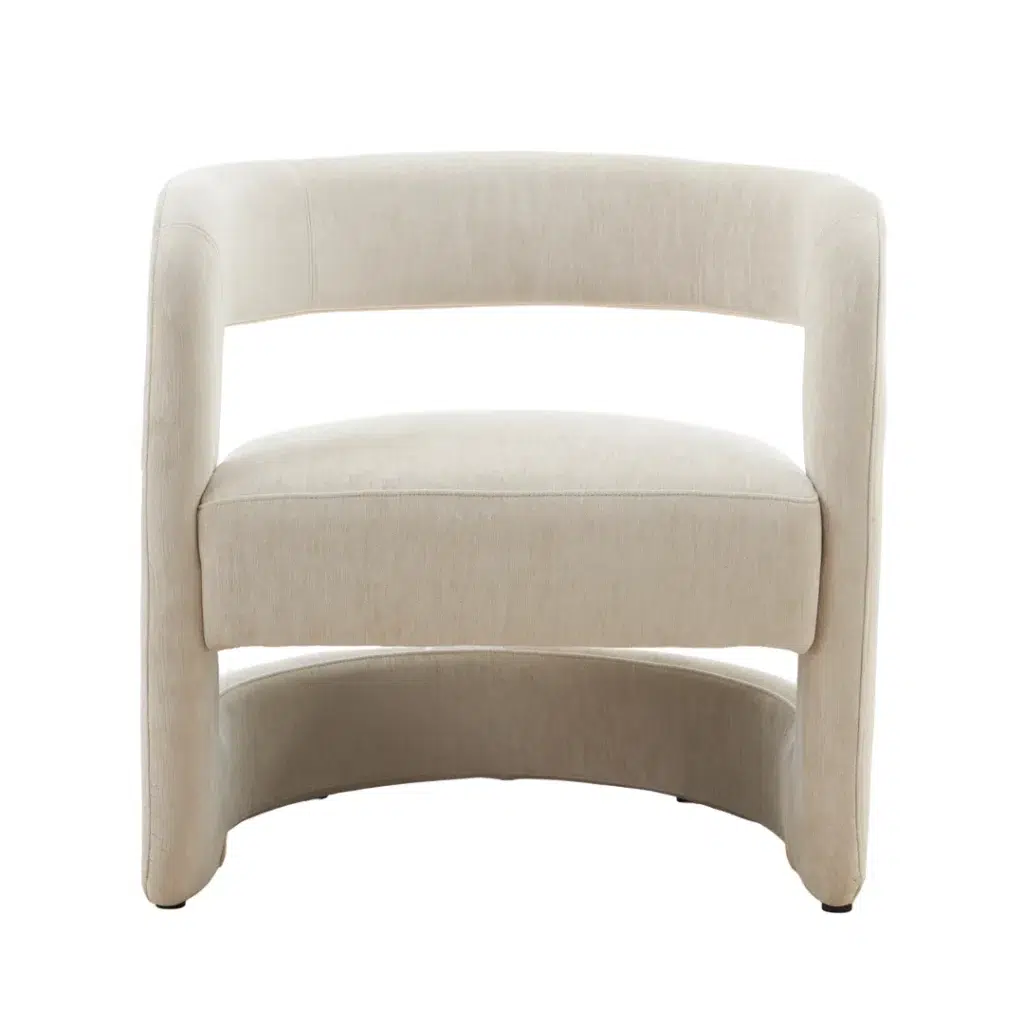 Beige Accent Chair, Ergonomic with Thick Padding