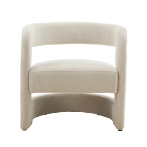 Beige Accent Chair, Ergonomic with Thick Padding