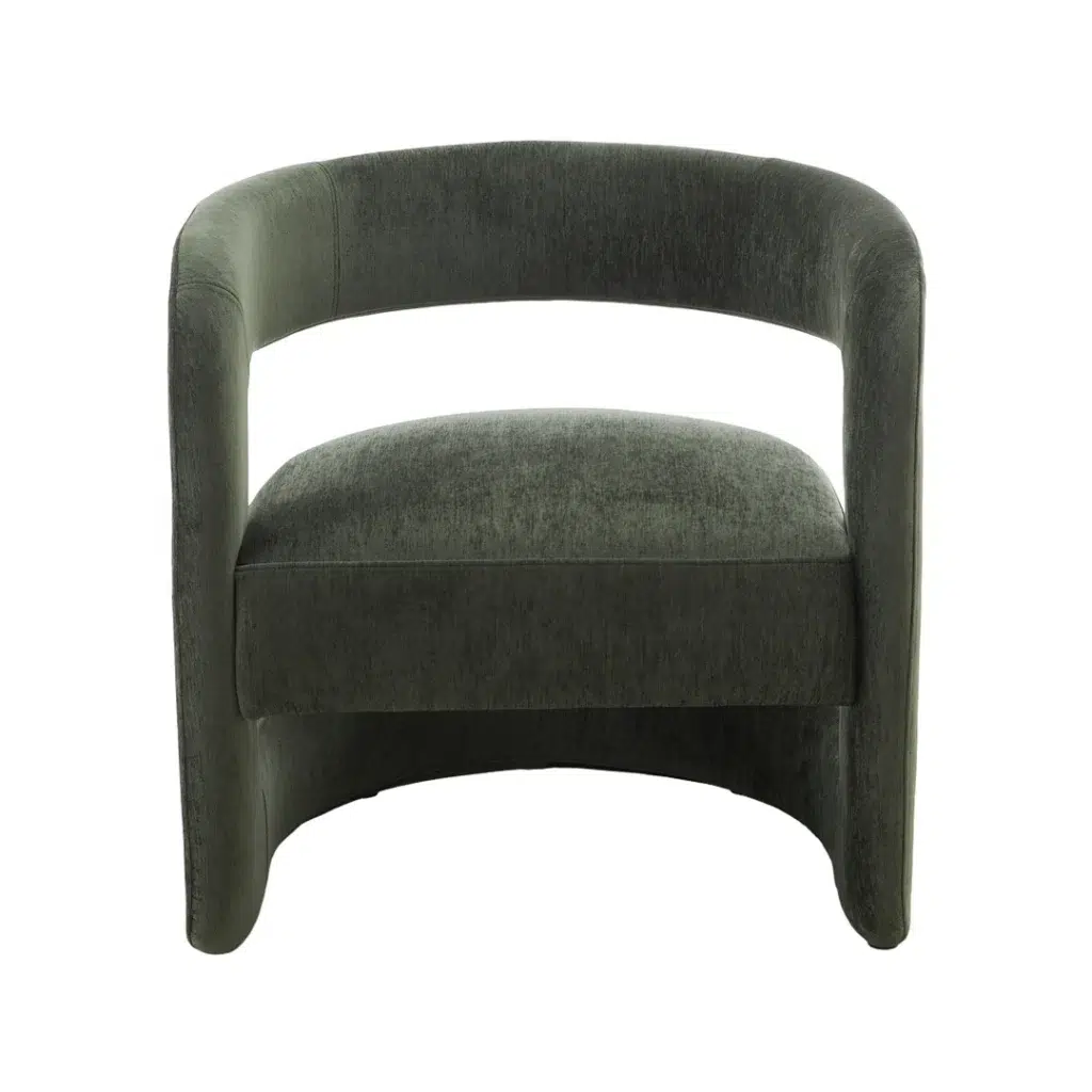 Hunter Green Accent Chair, Elegant Upholstery, Comfortable Seating, Durable Steel Frame, Compact Design