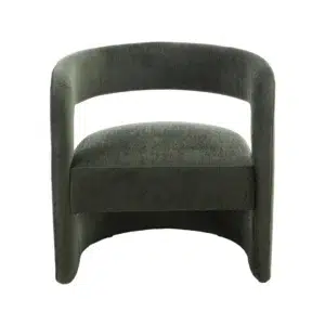 Hunter Green Accent Chair, Elegant Upholstery, Comfortable Seating, Durable Steel Frame, Compact Design