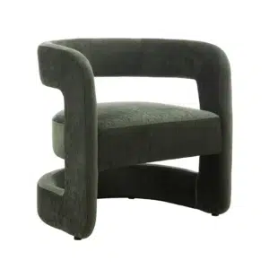 Hunter Green Accent Chair, Elegant Upholstery, Comfortable Seating, Durable Steel Frame, Compact Design