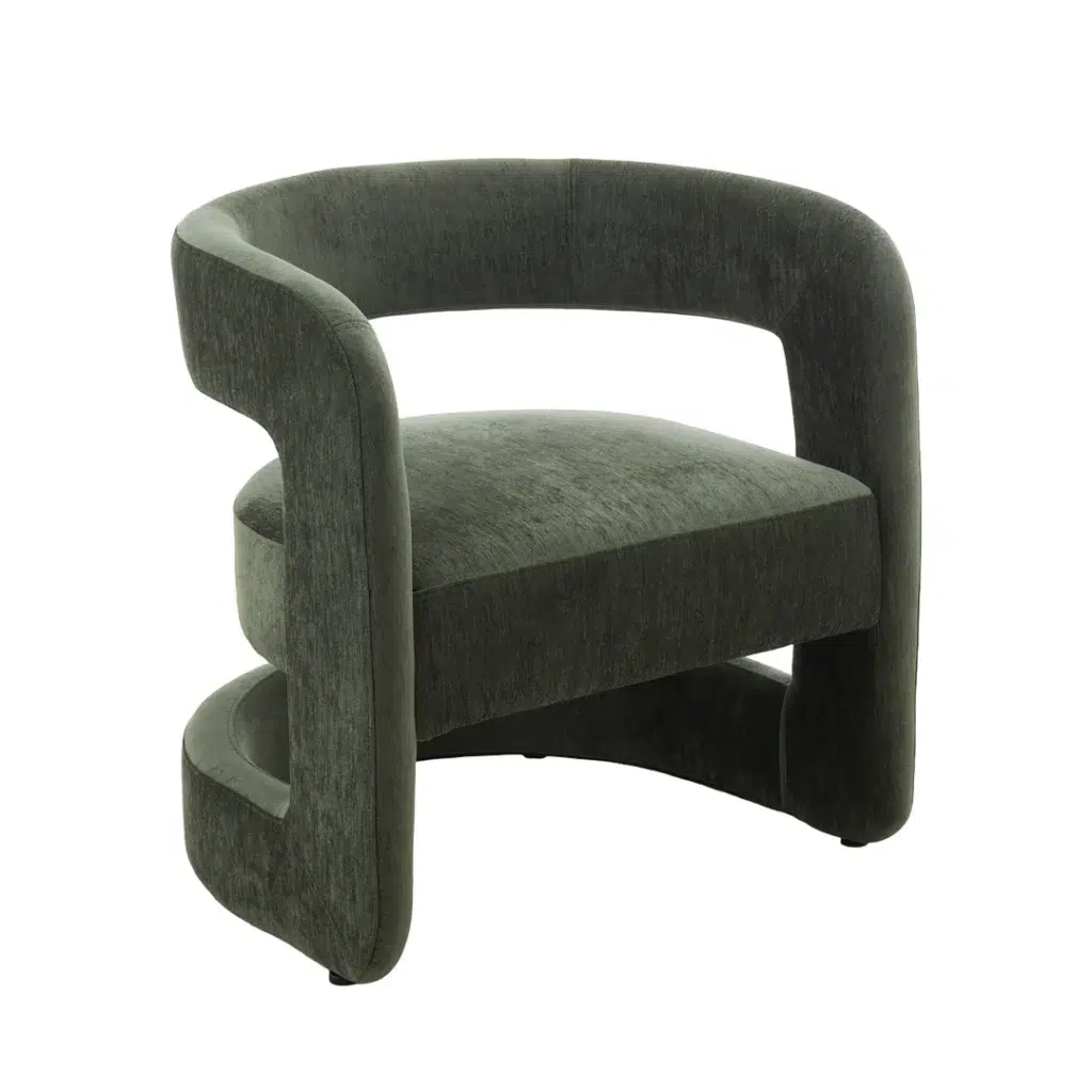 Elegant Hunter Green Accent Chair, Fully Upholstered, Compact Size