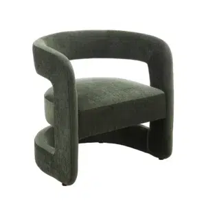 Elegant Hunter Green Accent Chair, Fully Upholstered, Compact Size