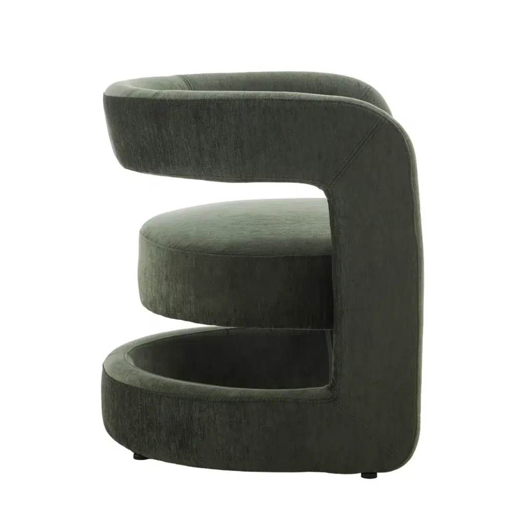 Elegant Hunter Green Accent Chair, Fully Upholstered, Compact Size