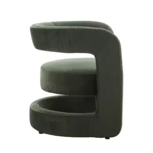 Elegant Hunter Green Accent Chair, Fully Upholstered, Compact Size