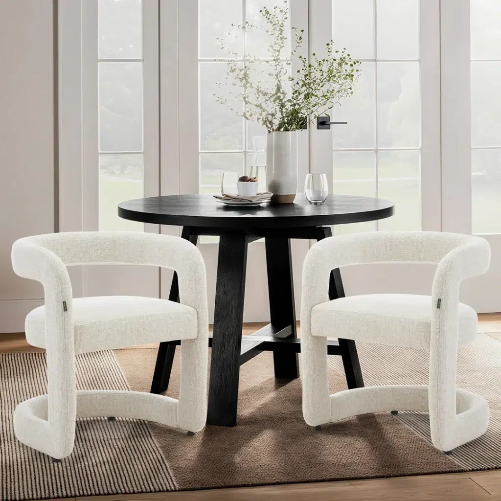 Bella Dining Chair Beige Modern Upholstered Seat