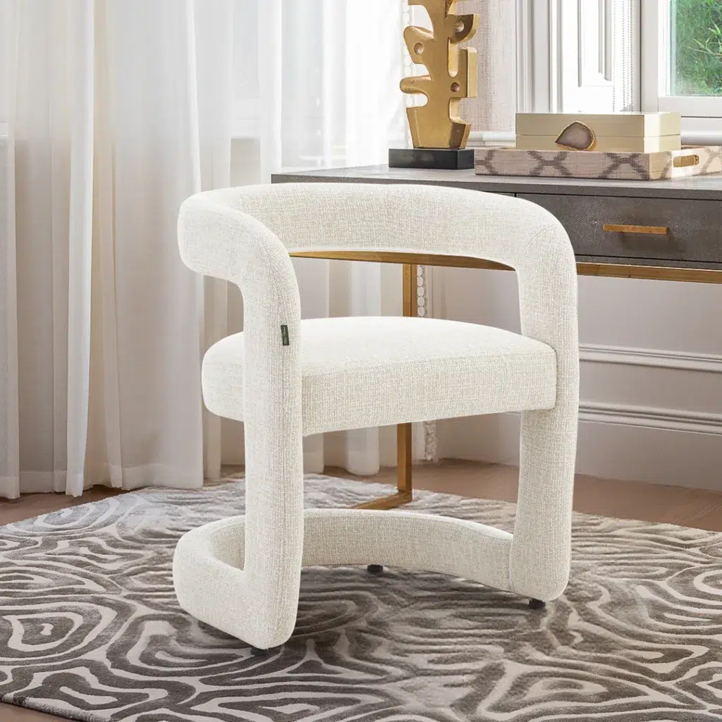 Bella Dining Chair Beige Modern Upholstered Seat