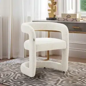 Bella Dining Chair Beige Modern Upholstered Seat