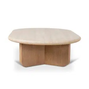 Alden 1.2m Oval Travertine Coffee Table NATURAL