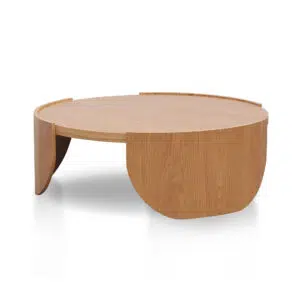 Eli 1.1m Natural Coffee Table, Circular Design, MDF, Tri-Base