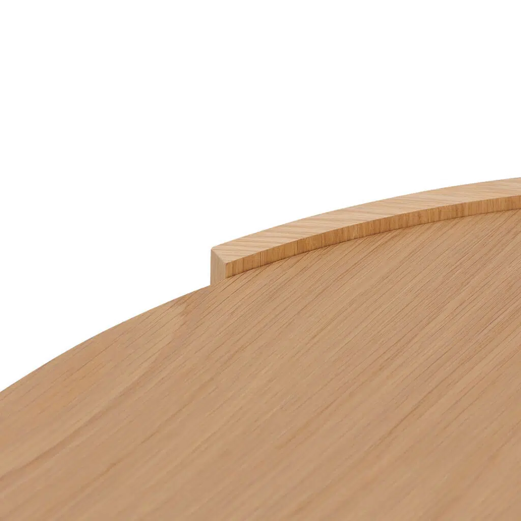 Eli 1.1m Natural Coffee Table, Circular Design, MDF, Tri-Base