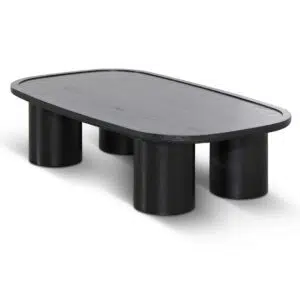 Full Black 1.4m Oak Coffee Table with Matte Bases