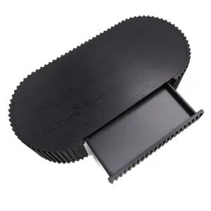 Luna 1.3m Oval Coffee Table, Black Oak Veneer, Modern Design