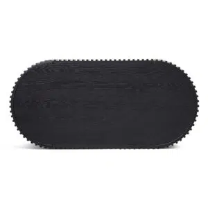 Luna 1.3m Oval Coffee Table, Black Oak Veneer, Modern Design