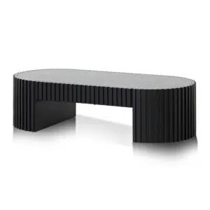 Luna 1.3m Oval Coffee Table, Black Oak, Modern Design