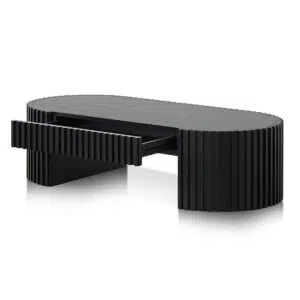 Luna 1.3m Oval Coffee Table, Black Oak, Modern Design