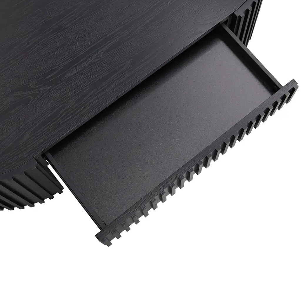 Luna 1.3m Oval Coffee Table, Black Oak, Modern Design