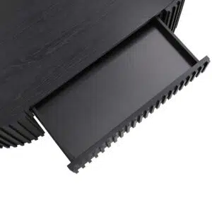 Luna 1.3m Oval Coffee Table, Black Oak, Modern Design