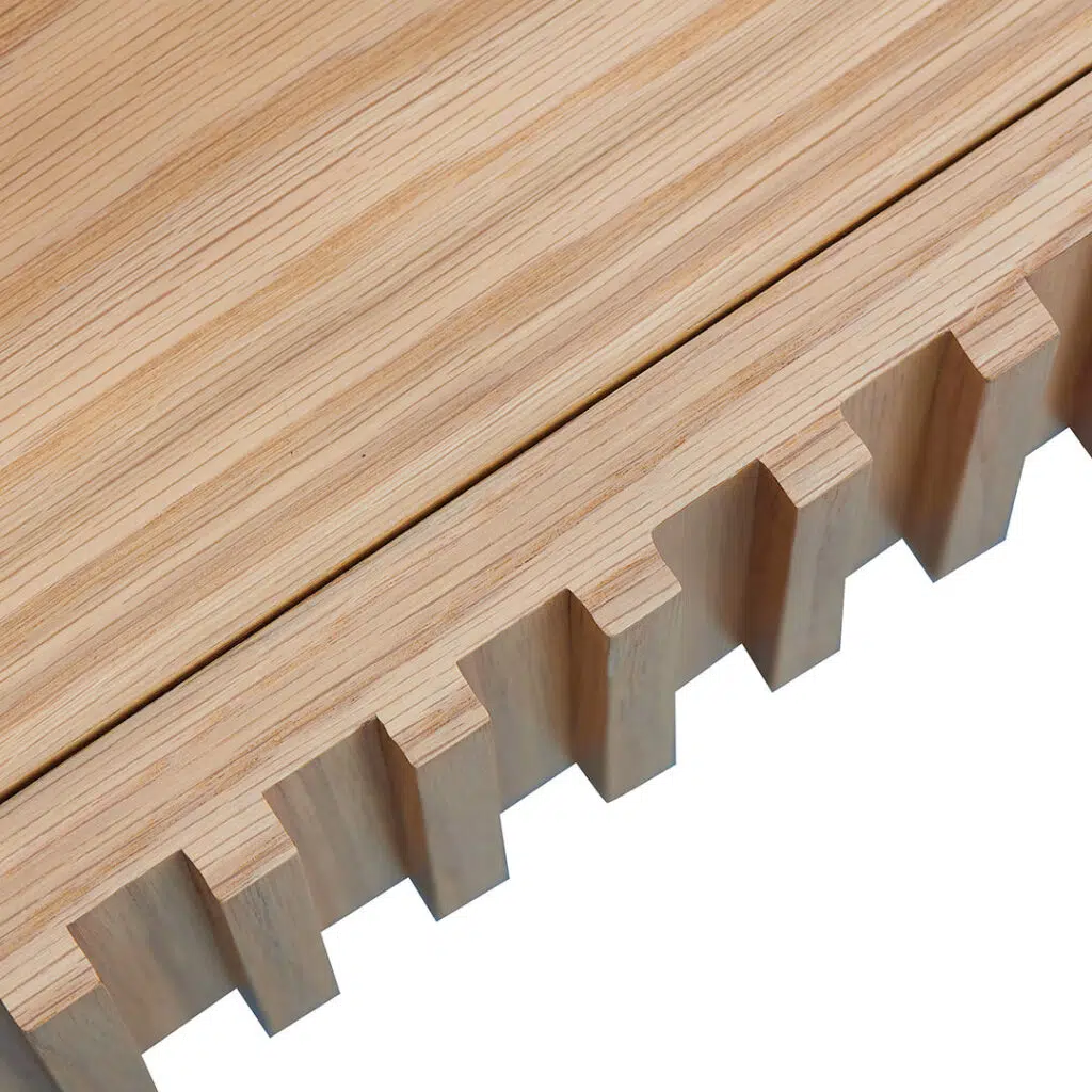 Natural Oak 1.3m Coffee Table with Drawer and Reeded Design