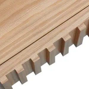 Natural Oak 1.3m Coffee Table with Drawer and Reeded Design