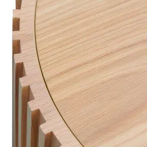 Natural Oak 1.3m Coffee Table, Reed Design, Drawer, Stable Base