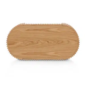 Natural Oak 1.3m Coffee Table, Reed Design, Drawer, Stable Base